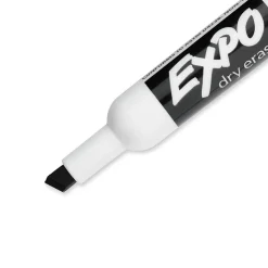 Expo Low Odor Tank Dry Erase Marker, Chisel Tip, Black, 12/Pack (80001)