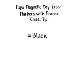 Expo Magnetic Dry Erase Markers, Chisel Tip, Black, 4/Pack (1944729)