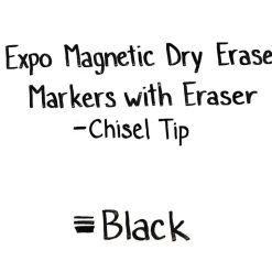 Expo Magnetic Dry Erase Markers, Chisel Tip, Black, 4/Pack (1944729)