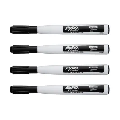 Expo Magnetic Dry Erase Markers, Fine Tip, Black, 4/Pack (1944745)