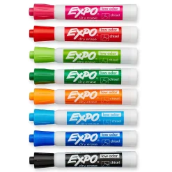 Expo Tank Dry Erase Markers, Chisel Tip, Assorted Inks, 8/Pack (1743032)