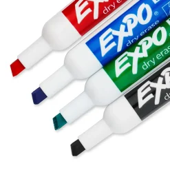 Expo Tank Dry Erase Marker, Chisel Tip, Assorted, 4/Pack (80174)