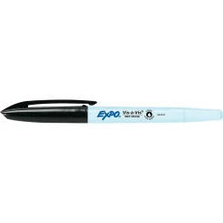 Expo Vis-A-Vis Wet Erase Markers, Fine Point, Black, Dozen (16001)