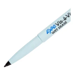 Expo Vis-a-Vis Wet Erase Marker, Fine Tip, Black Ink, 5/Pack (16665/2134050)