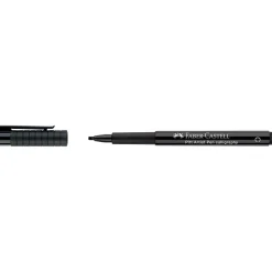Faber-Castell PITT Artist Pen Calligraphy Marker, Chisel Tip, Black Ink, 3/Pack (800076)