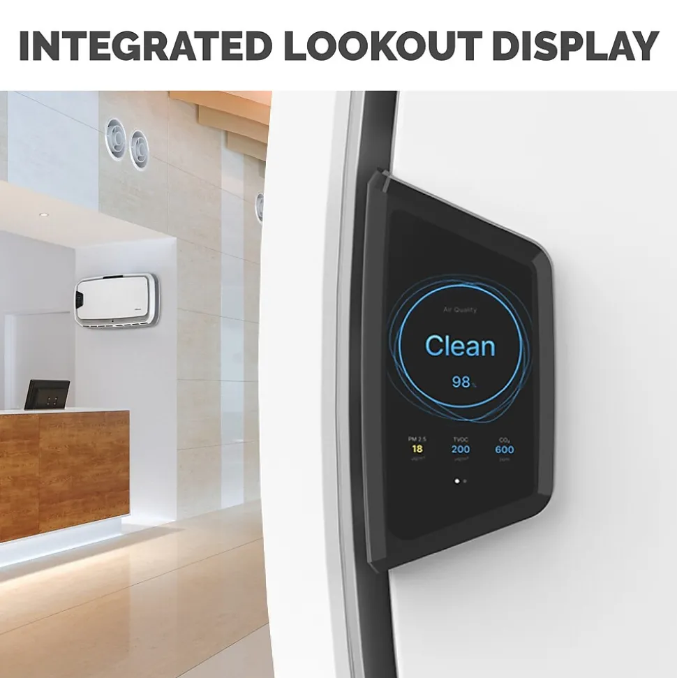 Fellowes Array AW2 True HEPA Hardwired Wall Mounted Air Purifier, White (5885101)