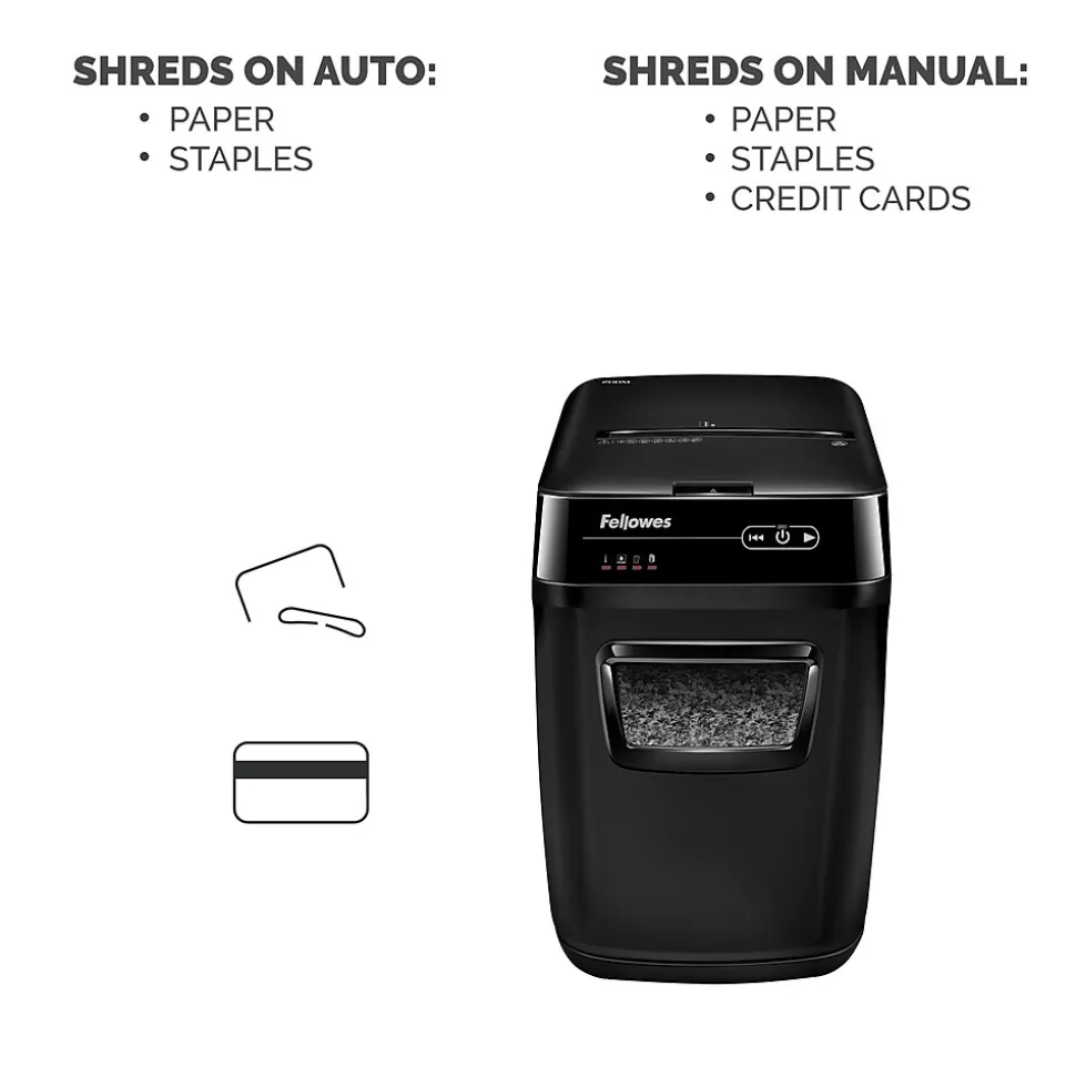 Fellowes AutoMax 200M 200 Sheet Micro-Cut Personal Shredder (4656201)