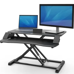 Fellowes Corsivo 32"W Manual Adjustable Standing Desk Converter, Black (8091001)