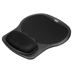 Fellowes Easy Glide Gel Mouse Pad/Wrist Rest Combo, Non-Skid Base, Black (93730)