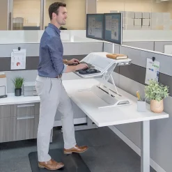 Fellowes Lotus DX Sit-Stand Workstation Adjustable Monitor Stand, White (8080201)