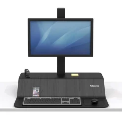Fellowes Lotus VE Sit-Stand Single Manual Lift Workstation, Black (2750862)