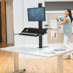 Fellowes Lotus VE Sit-Stand Single Manual Lift Workstation, Black (2750862)