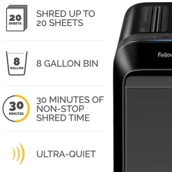 Fellowes LX220 20-Sheet Micro-Cut Shredder, Black (5015401)
