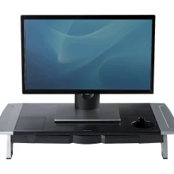 Fellowes Office Suites Premium Monitor Riser, Monitors up to 80 lbs.,Black/Silver (8031001)