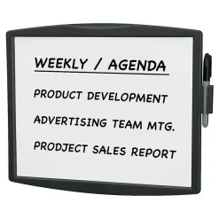 Fellowes Partition Additions Graphite Dry-Erase Whiteboard, Plastic Frame, 1' x 1' (75905)