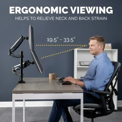 Fellowes Platinum Series Dual Stacking Adjustable Monitor Arm, Up to 27