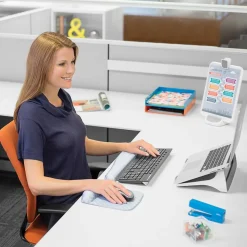 Fellowes PlushTouch Foam Keyboard Wrist Rest with MICROBAN, Gray Lattice (9549801)