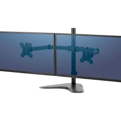 Fellowes Professional Series Free-standing Dual Horizontal Monitor Arm, Up to 27", Black (8043701 )
