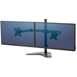 Fellowes Professional Series Free-standing Dual Horizontal Monitor Arm, Up to 27", Black (8043701 )