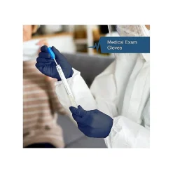 FifthPulse Powder Free Nitrile Gloves, Latex Free, Medium, Navy Blue, 50/Box (FMN100179)