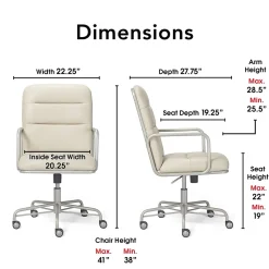 Finch Franklin Bonded Leather Computer and Desk Chair, Ivory White (CHR10060C)