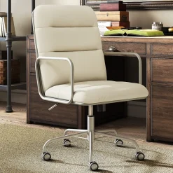 Finch Franklin Bonded Leather Computer and Desk Chair, Ivory White (CHR10060C)
