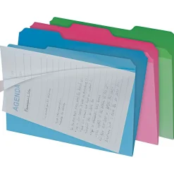 Find It Clear View Interior File Folders, 1/3 Cut Top Tab, Letter-Size, Assorted Colors, 6/Pack (IDEFT07187)