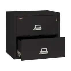 FireKing Classic 2-Drawer Lateral File Cabinet, Fire Resistant, Letter/Legal, Black, 31.19"W (2-3122-CBL)