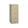 FireKing Classic 4-Drawer Vertical File Cabinet, Fire Resistant, Legal, Parchment, 25.06"D (4-2125-CPA)