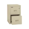 FireKing Dock to Dock 2-Drawer Mobile Vertical File Cabinet, Letter/Legal, Lockable, Fire Resistant, Parchment (2R1822-CPA)