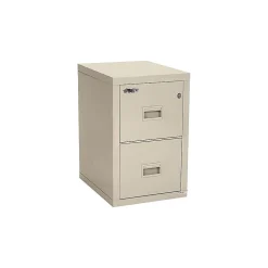 FireKing Dock to Dock 2-Drawer Mobile Vertical File Cabinet, Letter/Legal, Lockable, Fire Resistant, Parchment (2R1822-CPA)