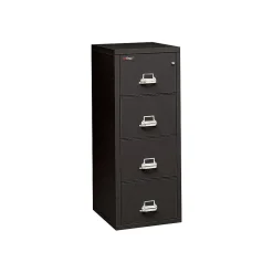 FireKing 2-Hour Fire Resistant Vertical File Cabinet, Letter, 4-Drawer, Black, 56 3/16"H x 19"W x 31 3/16"D, Inside Delivery