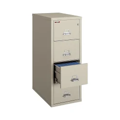 FireKing Safe-in-a-File 4 File Drawer Vertical File Cabinet, Fire Resistant, Beige, Legal, 31.56"D (4-2131-CPASF)