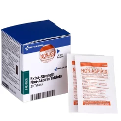 First Aid Only Extra-Strength Non-Aspirin, 500 mg, 2 Tablets/Packet, 10 Packets/Box (FAE-7008)