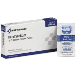First Aid Only Hand Sanitizer Packets, Clean Scent, 0.9 G, 10/Box (750013)