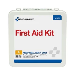 First Aid Only Metal First Aid Kit, ANSI 2021 Class A, 50 People, 184 Pieces (91328)