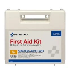 First Aid Only Plastic First Aid Kit with Medication, ANSI 2015 Class A, 25 People, 141 Pieces (90589)