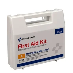First Aid Only Plastic First Aid Kit, ANSI 2015 Class A, 25 People, 89 Pieces (90588)