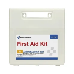First Aid Only Plastic First Aid Kit,ANSI 2021 Class A, 50 People, 184 Pieces (91329)