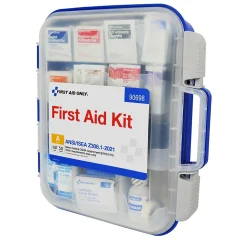 First Aid Only ReadyCare Plastic First Aid Kit with Medication, ANSI 2021 Class A, 50 People, 238 Pieces, Clear/Blue (90698)