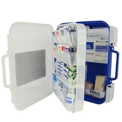 First Aid Only ReadyCare Plastic First Aid Kit with Medication, ANSI 2021 Class A, 50 People, 238 Pieces, Clear/Blue (90698)