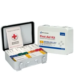 First Aid Only Unitized Metal First Aid Kit, ANSI 2015 Class A, 25 People, 82 Pieces (90568)