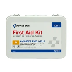First Aid Only Unitized Metal First Aid Kit, ANSI 2015 Class A, 25 People, 82 Pieces (90568)