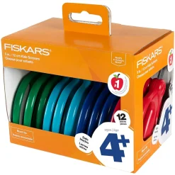 Fiskars 5" Stainless Steel Kid's Scissors, Blunt Tip, Assorted Colors (1067001)