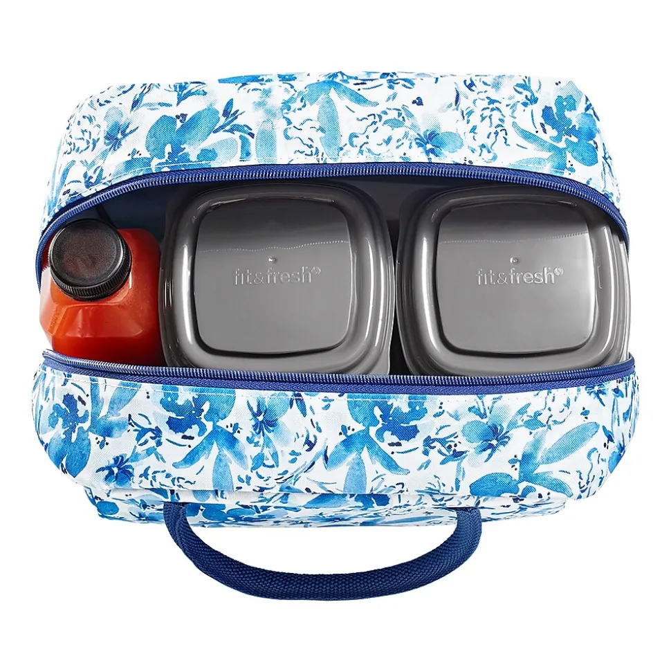 Fit & Fresh Simplified Lunch Bag, Blue Floral (7039SIM3166)