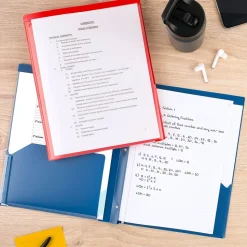 Five Star Pocket and Prong 3-Hole Punched 2-Pocket Folders, Assorted Colors (34136)