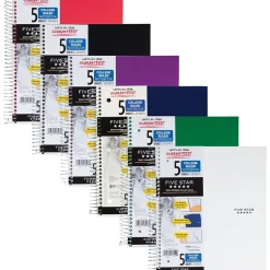 Five Star 5-Subject Subject Notebooks, 8.5" x 11", College Ruled, 200 Sheets (06112/06208)