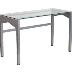 Flash Furniture 47" Glass Glass Computer Desks Clear/Silver (NANYLCD1219)