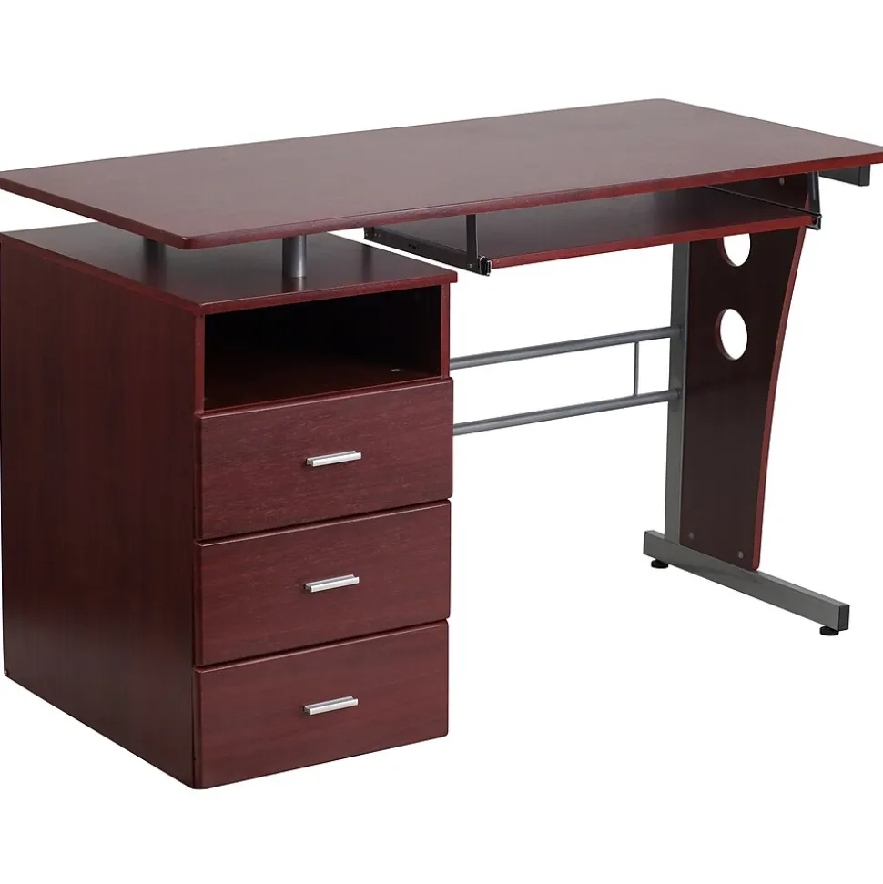 Flash Furniture 47" Laminate L-Shape Computer Desk, Mahogany (NANWK008)