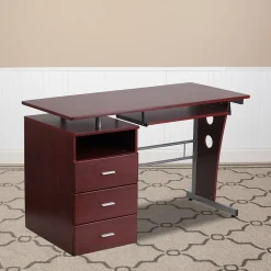 Flash Furniture 47" Laminate L-Shape Computer Desk, Mahogany (NANWK008)